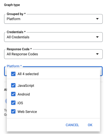 The Platform filter appears only when a single API is selected.